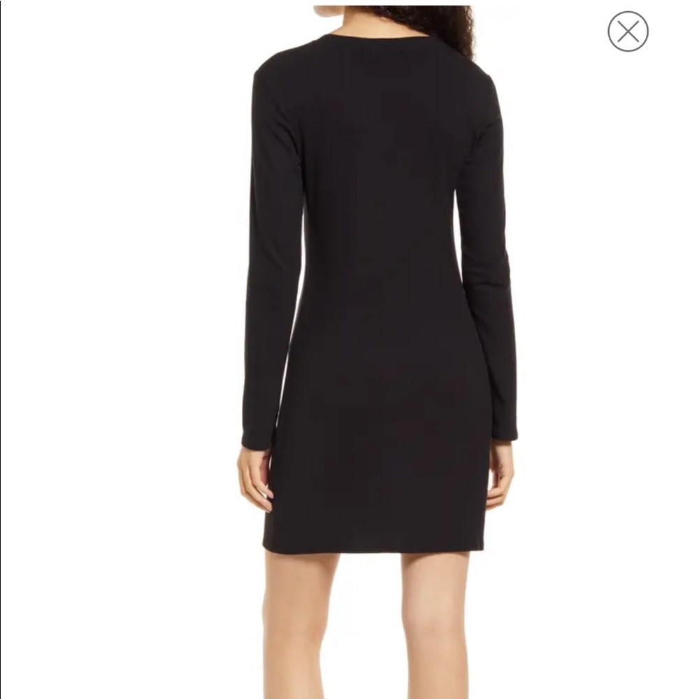 Grey Front Slit Rib T-Shirt Dress - Picture 8 of 11
